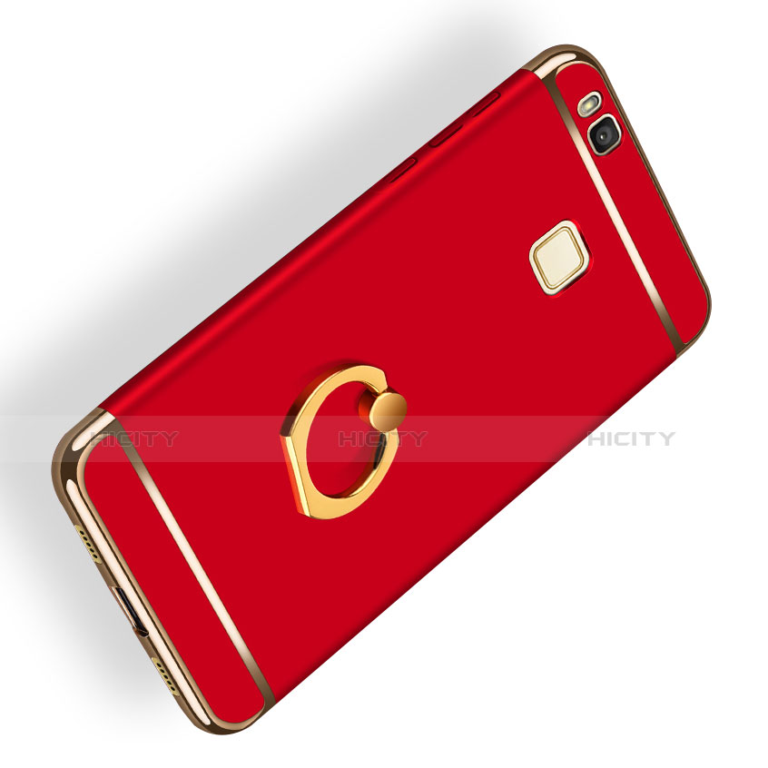 Coque Bumper Luxe Metal et Plastique avec Support Bague Anneau pour Huawei G9 Lite Rouge Plus