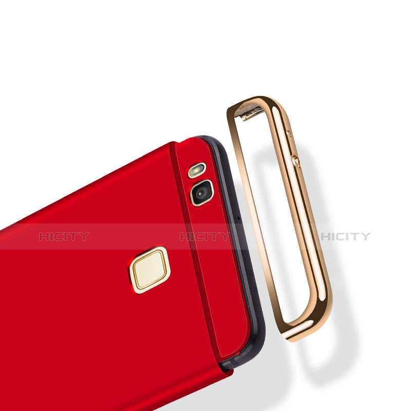 Coque Bumper Luxe Metal et Plastique avec Support Bague Anneau pour Huawei G9 Lite Rouge Plus