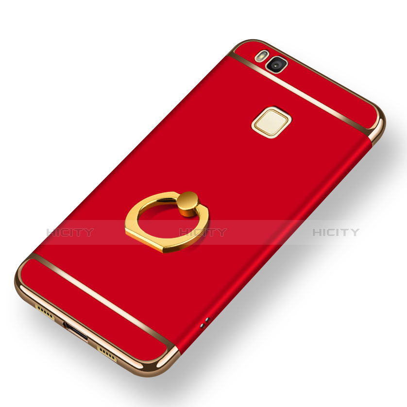 Coque Bumper Luxe Metal et Plastique avec Support Bague Anneau pour Huawei G9 Lite Rouge Plus