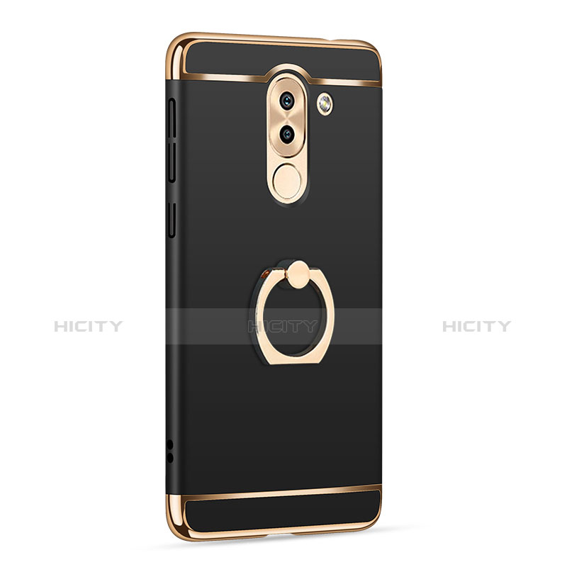 Coque Bumper Luxe Metal et Plastique avec Support Bague Anneau pour Huawei GR5 (2017) Noir Plus