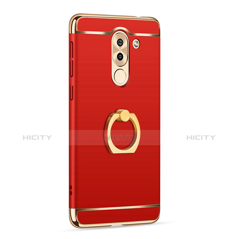 Coque Bumper Luxe Metal et Plastique avec Support Bague Anneau pour Huawei GR5 (2017) Rouge Plus