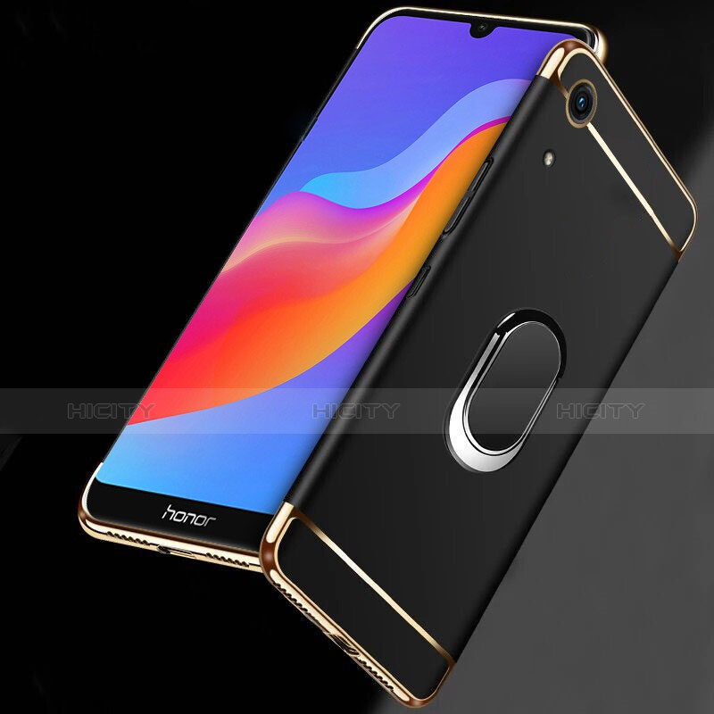 Coque Bumper Luxe Metal et Plastique avec Support Bague Anneau pour Huawei Honor 8A Noir Plus