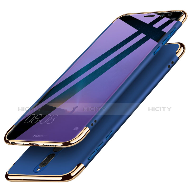 Coque Bumper Luxe Metal et Plastique avec Support Bague Anneau pour Huawei Maimang 6 Bleu Plus