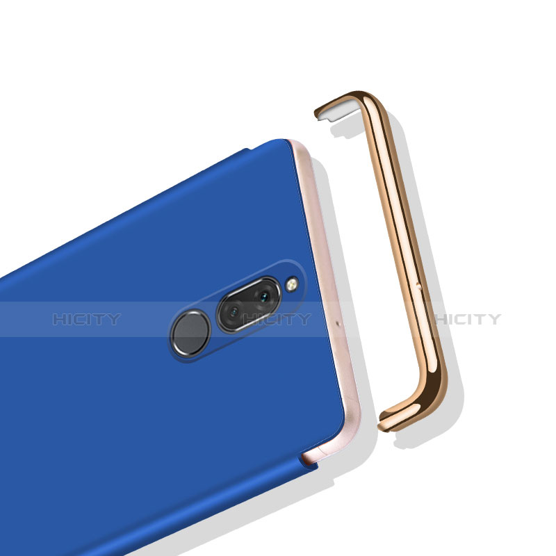 Coque Bumper Luxe Metal et Plastique avec Support Bague Anneau pour Huawei Maimang 6 Bleu Plus