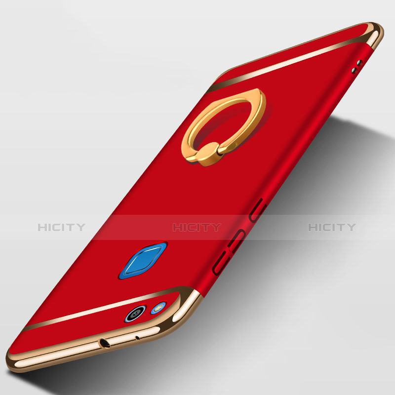 Coque Bumper Luxe Metal et Plastique avec Support Bague Anneau pour Huawei Nova Lite Rouge Plus