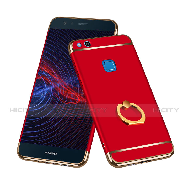 Coque Bumper Luxe Metal et Plastique avec Support Bague Anneau pour Huawei Nova Lite Rouge Plus