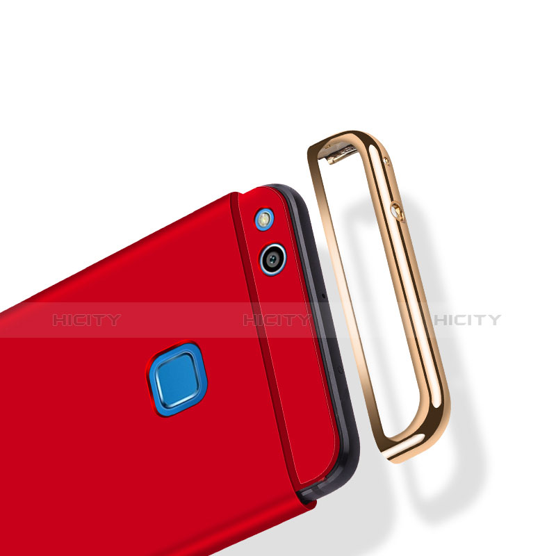 Coque Bumper Luxe Metal et Plastique avec Support Bague Anneau pour Huawei Nova Lite Rouge Plus