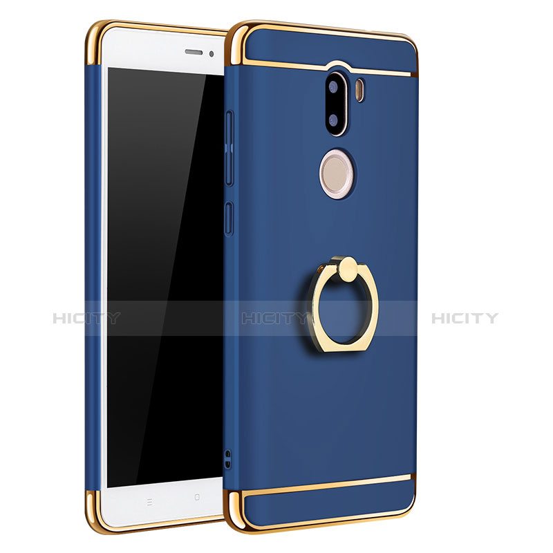 Coque Bumper Luxe Metal et Plastique avec Support Bague Anneau pour Xiaomi Mi 5S Plus Bleu Plus