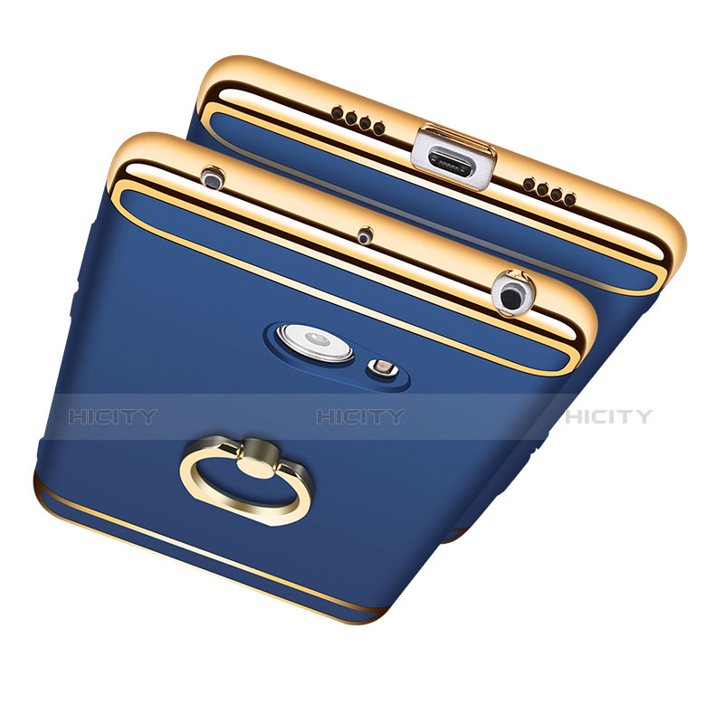 Coque Bumper Luxe Metal et Plastique avec Support Bague Anneau pour Xiaomi Mi Note 2 Bleu Plus