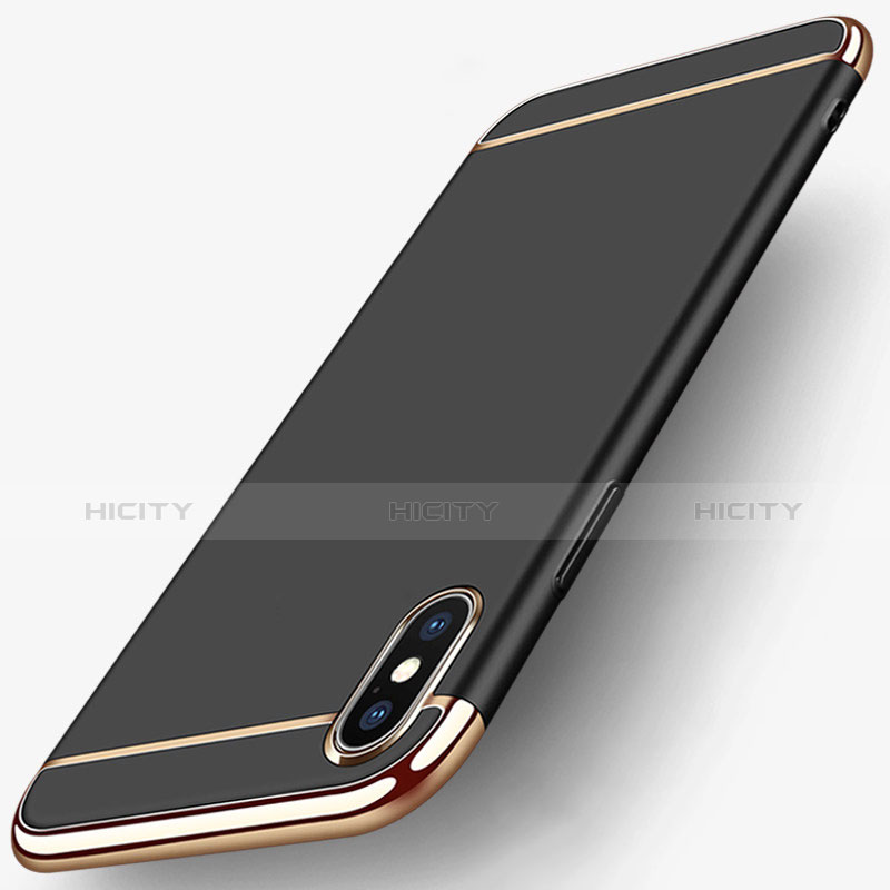 Coque Bumper Luxe Metal et Plastique C02 pour Apple iPhone Xs Noir Plus