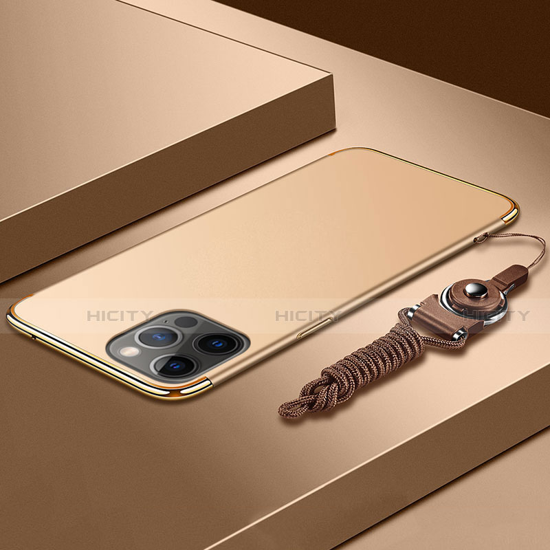 Coque Bumper Luxe Metal et Plastique Etui Housse avec Laniere pour Apple iPhone 14 Pro Max Plus