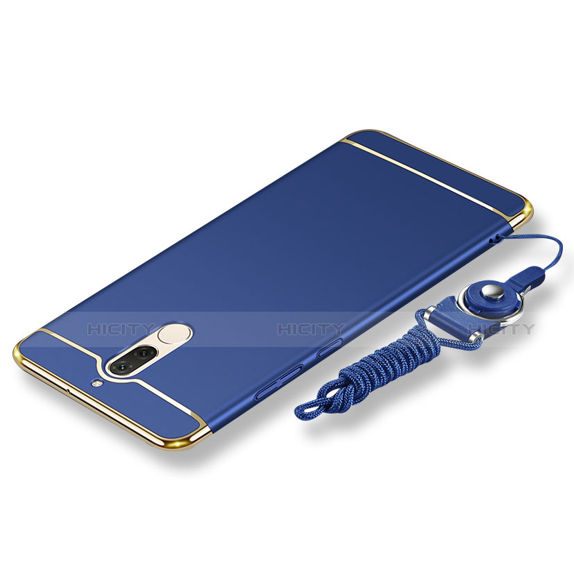 Coque Bumper Luxe Metal et Plastique Etui Housse avec Laniere pour Huawei G10 Bleu Plus