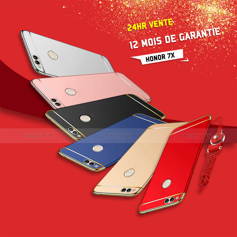 Coque Bumper Luxe Metal et Plastique Etui Housse avec Laniere pour Huawei Honor Play 7X Plus