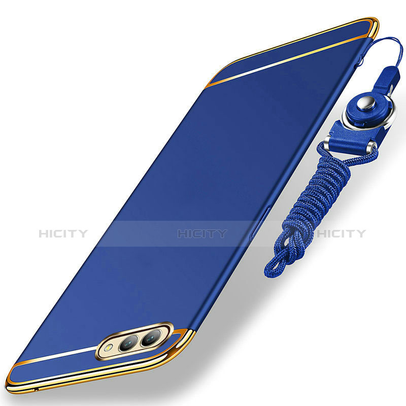 Coque Bumper Luxe Metal et Plastique Etui Housse avec Laniere pour Huawei Honor View 10 Plus