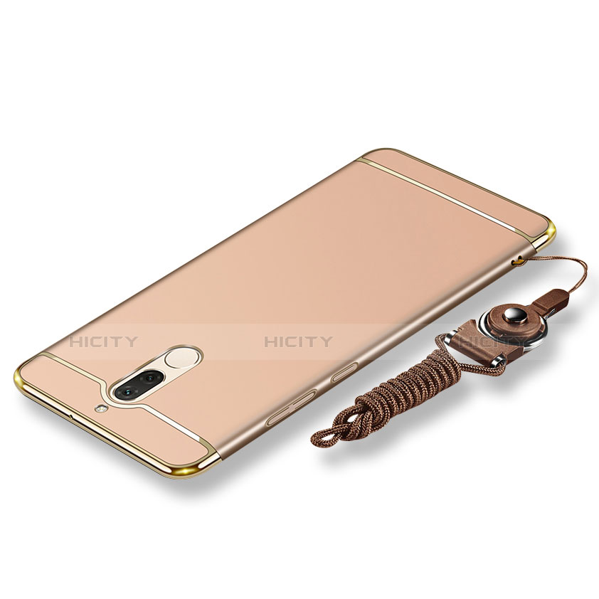 Coque Bumper Luxe Metal et Plastique Etui Housse avec Laniere pour Huawei Maimang 6 Or Plus