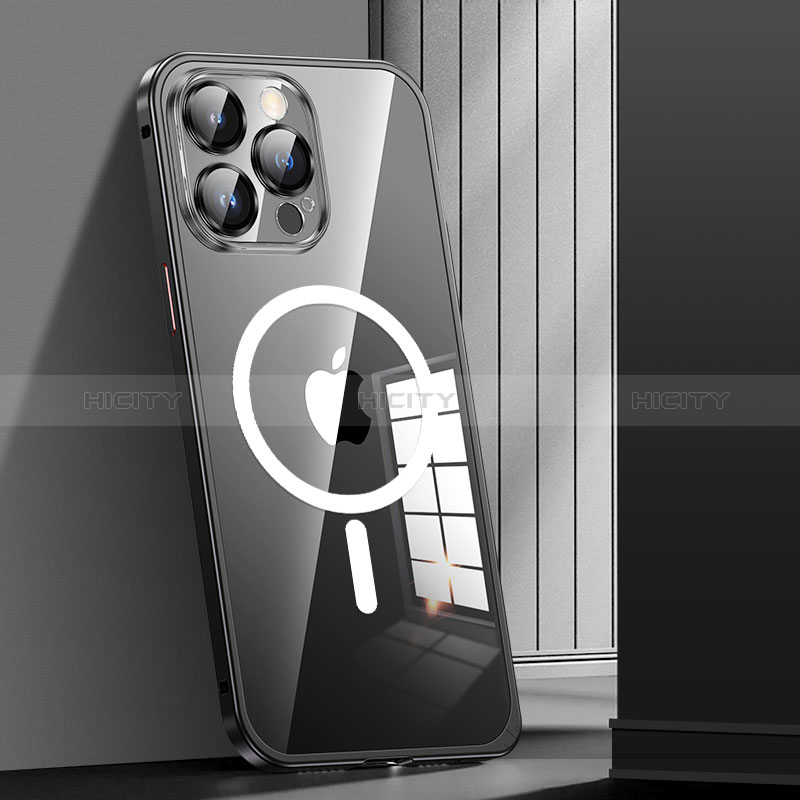 Coque Bumper Luxe Metal et Plastique Etui Housse avec Mag-Safe Magnetic Magnetique JL1 pour Apple iPhone 13 Pro Max Plus