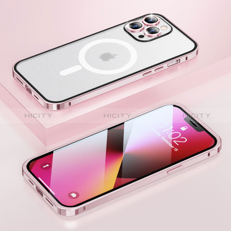 Coque Bumper Luxe Metal et Plastique Etui Housse avec Mag-Safe Magnetic Magnetique LF1 pour Apple iPhone 13 Pro Max Plus