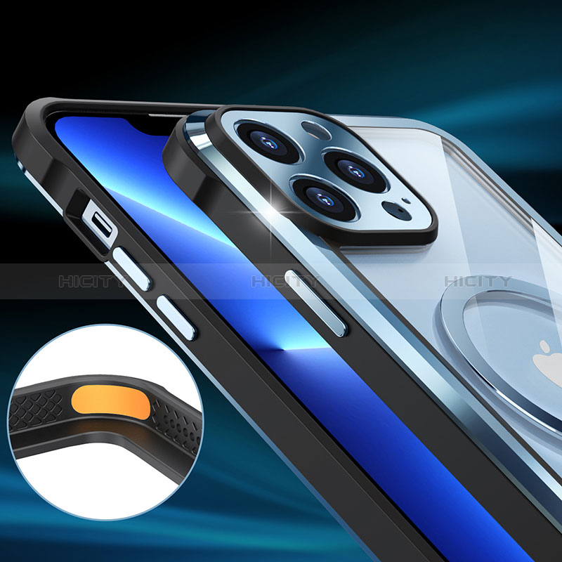 Coque Bumper Luxe Metal et Plastique Etui Housse avec Mag-Safe Magnetic Magnetique LF2 pour Apple iPhone 13 Pro Plus