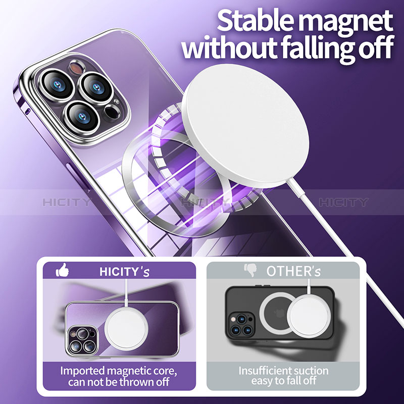 Coque Bumper Luxe Metal et Plastique Etui Housse avec Mag-Safe Magnetic Magnetique LF3 pour Apple iPhone 14 Pro Plus