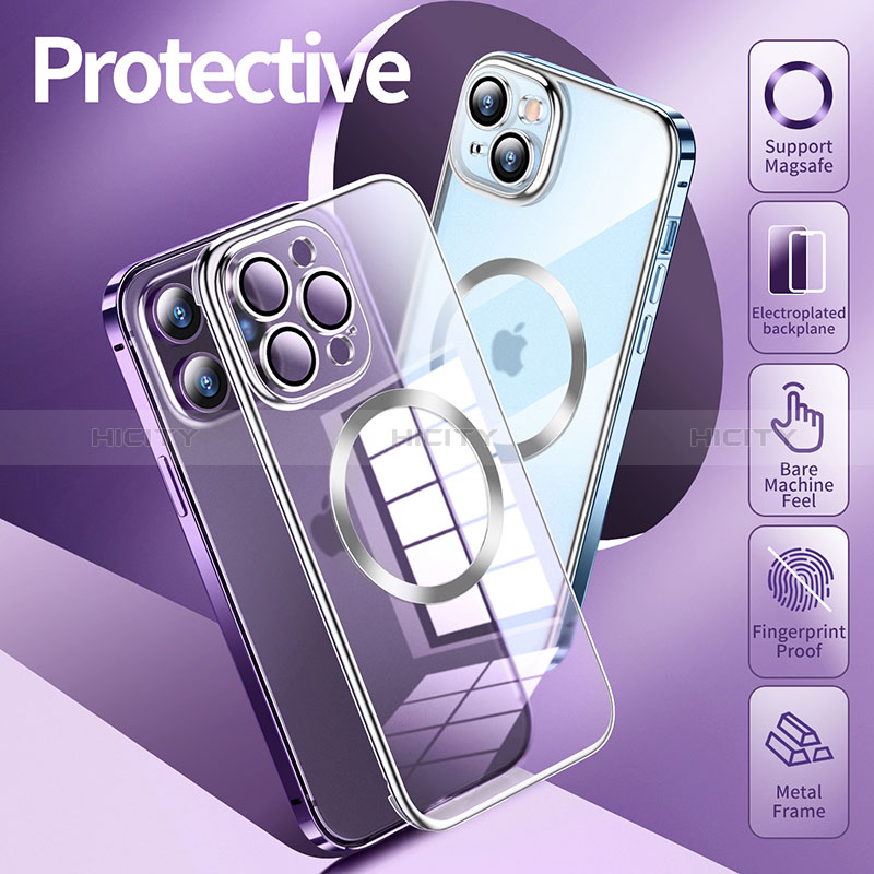 Coque Bumper Luxe Metal et Plastique Etui Housse avec Mag-Safe Magnetic Magnetique LF3 pour Apple iPhone 15 Pro Max Plus