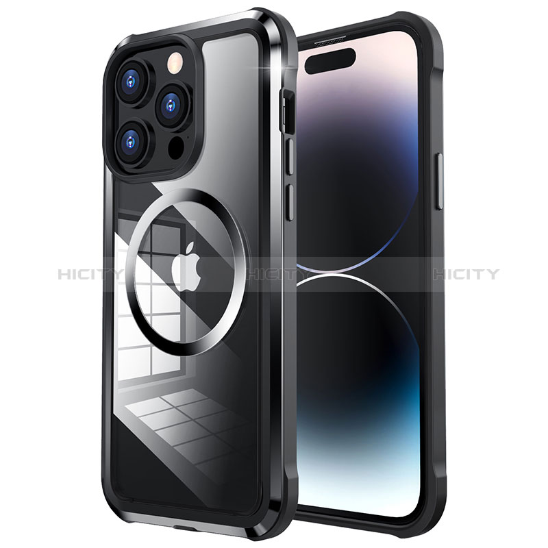 Coque Bumper Luxe Metal et Plastique Etui Housse avec Mag-Safe Magnetic Magnetique LF4 pour Apple iPhone 14 Pro Max Plus