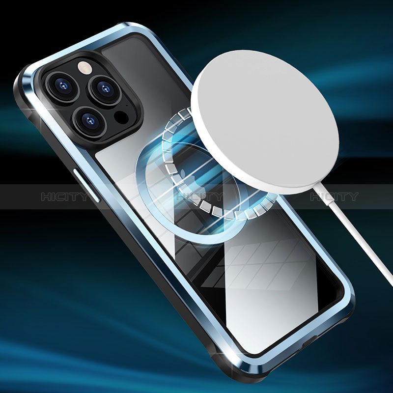 Coque Bumper Luxe Metal et Plastique Etui Housse avec Mag-Safe Magnetic Magnetique LF4 pour Apple iPhone 14 Pro Plus
