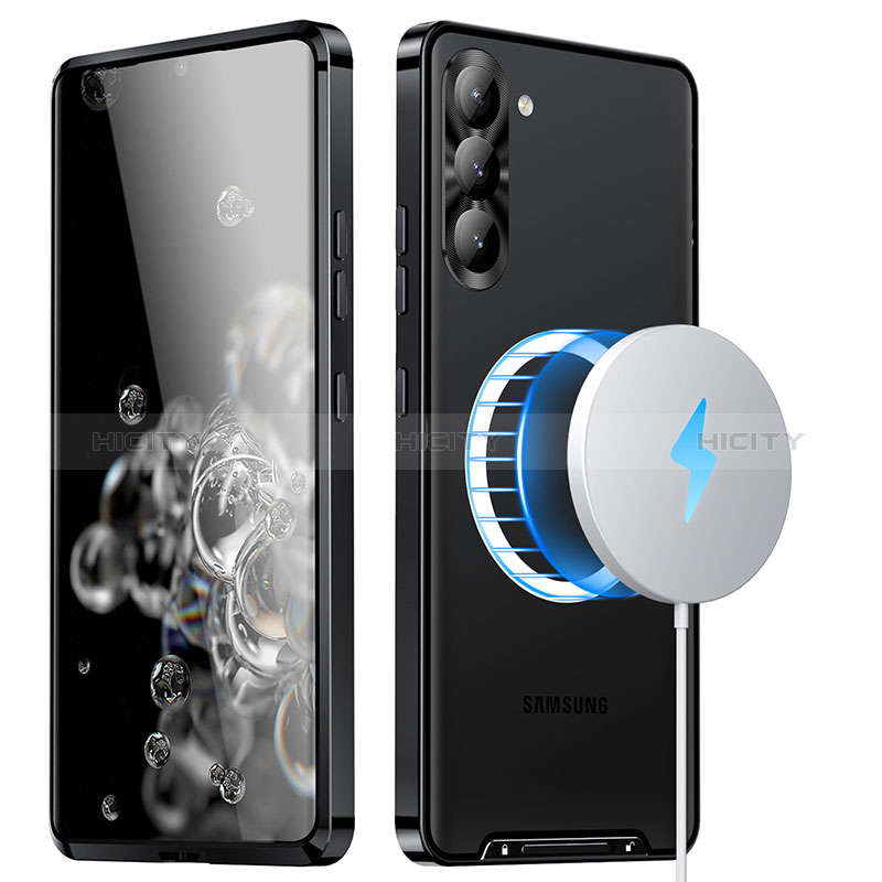 Coque Bumper Luxe Metal et Plastique Etui Housse avec Mag-Safe Magnetic Magnetique LK1 pour Samsung Galaxy S22 5G Plus
