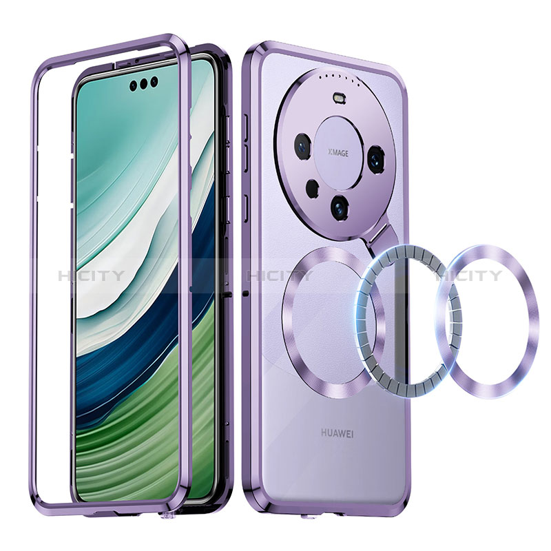 Coque Bumper Luxe Metal et Plastique Etui Housse avec Mag-Safe Magnetic Magnetique LK2 pour Huawei Mate 60 Pro Plus