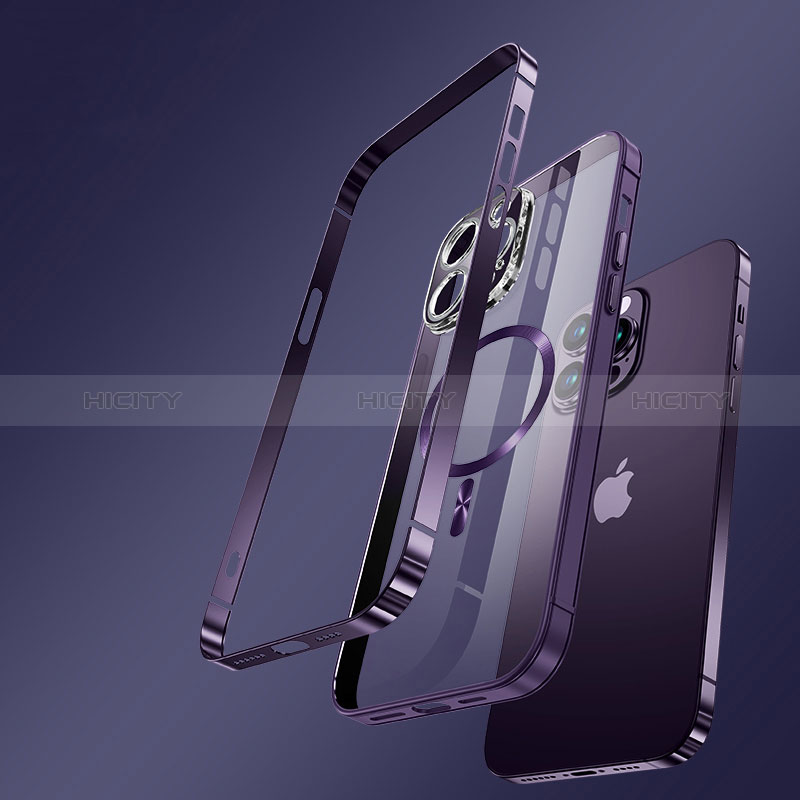 Coque Bumper Luxe Metal et Plastique Etui Housse avec Mag-Safe Magnetic Magnetique LK3 pour Apple iPhone 14 Plus Plus