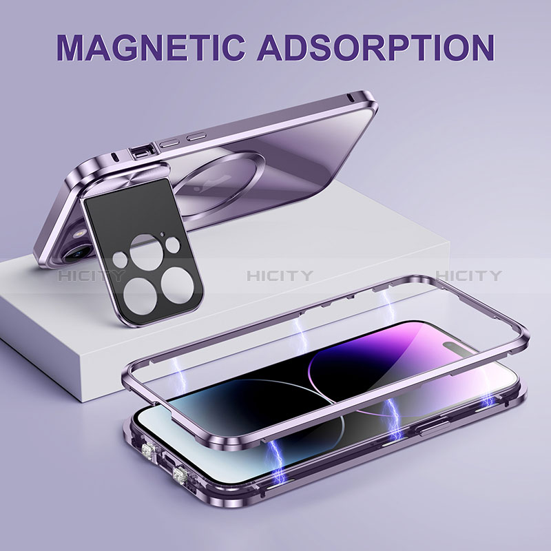 Coque Bumper Luxe Metal et Plastique Etui Housse avec Mag-Safe Magnetic Magnetique LK4 pour Apple iPhone 14 Pro Max Plus