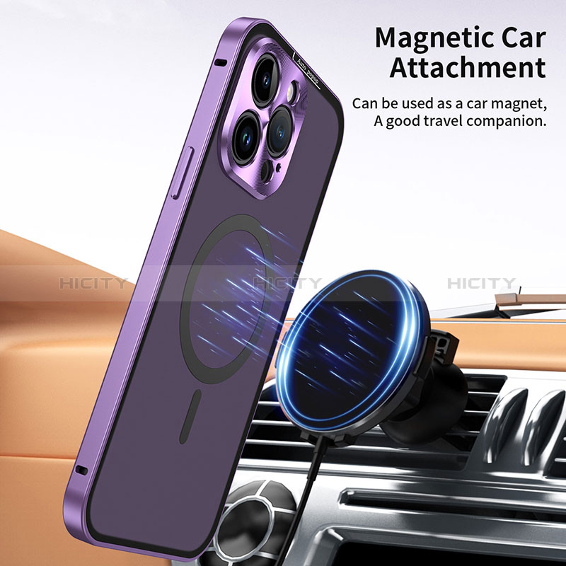 Coque Bumper Luxe Metal et Plastique Etui Housse avec Mag-Safe Magnetic Magnetique LK5 pour Apple iPhone 16 Pro Max Plus