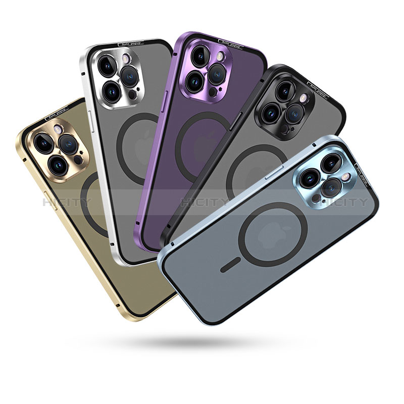 Coque Bumper Luxe Metal et Plastique Etui Housse avec Mag-Safe Magnetic Magnetique LK5 pour Apple iPhone 16 Pro Max Plus