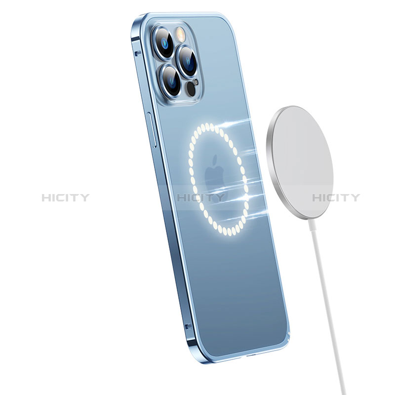 Coque Bumper Luxe Metal et Plastique Etui Housse avec Mag-Safe Magnetic Magnetique QC2 pour Apple iPhone 13 Pro Plus