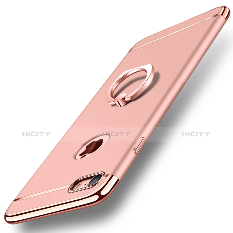 Coque Bumper Luxe Metal et Plastique Etui Housse avec Support Bague Anneau A01 pour Apple iPhone 8 Or Rose Plus