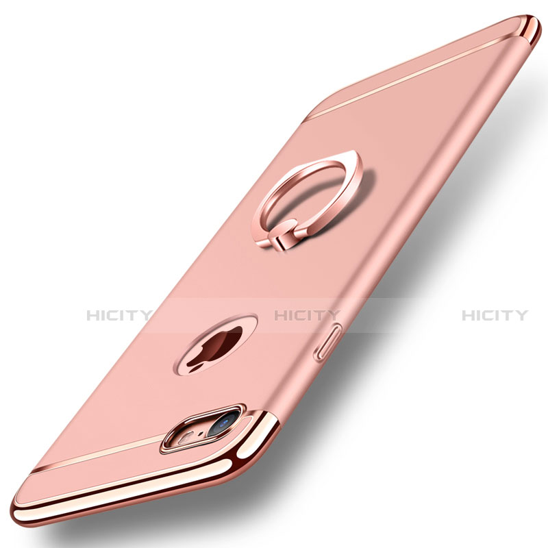 Coque Bumper Luxe Metal et Plastique Etui Housse avec Support Bague Anneau A01 pour Apple iPhone SE (2020) Or Rose Plus