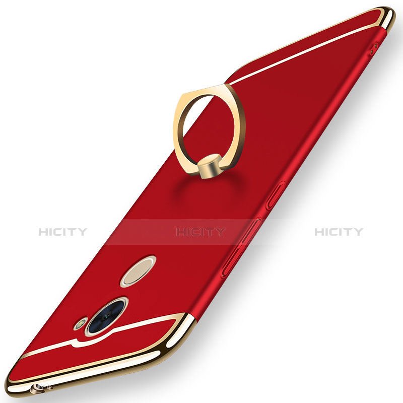 Coque Bumper Luxe Metal et Plastique Etui Housse avec Support Bague Anneau A01 pour Huawei Enjoy 7 Plus Rouge Plus