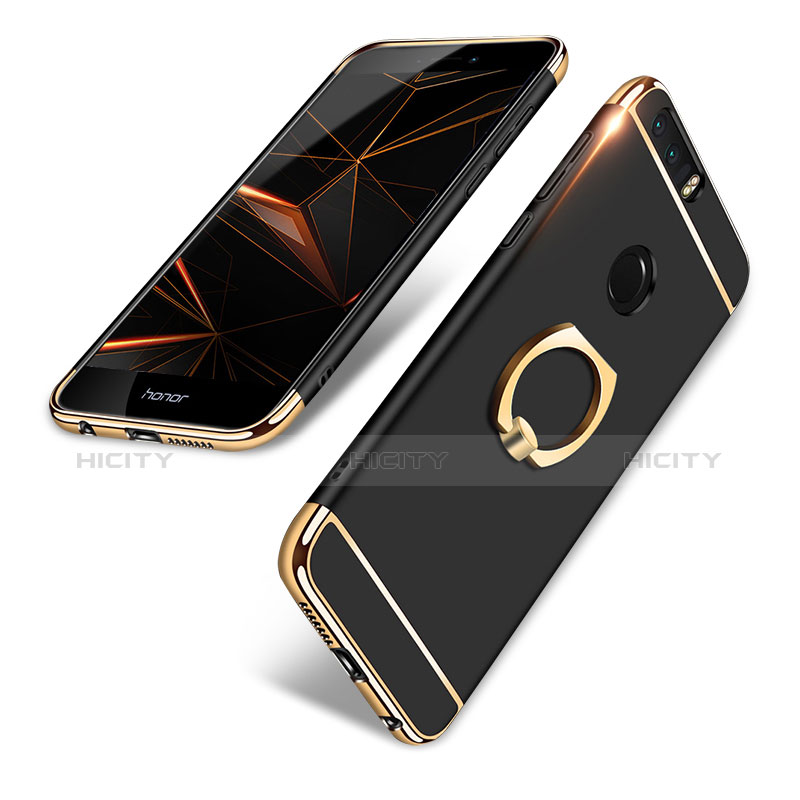 Coque Bumper Luxe Metal et Plastique Etui Housse avec Support Bague Anneau A01 pour Huawei Honor 8 Plus