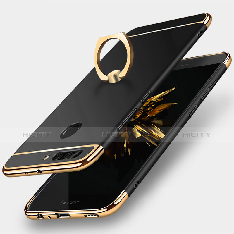 Coque Bumper Luxe Metal et Plastique Etui Housse avec Support Bague Anneau A01 pour Huawei Honor 8 Pro Plus