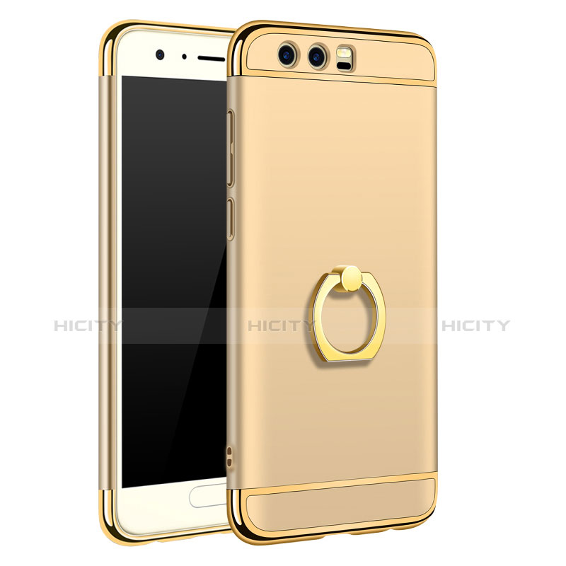 Coque Bumper Luxe Metal et Plastique Etui Housse avec Support Bague Anneau A01 pour Huawei Honor 9 Or Plus