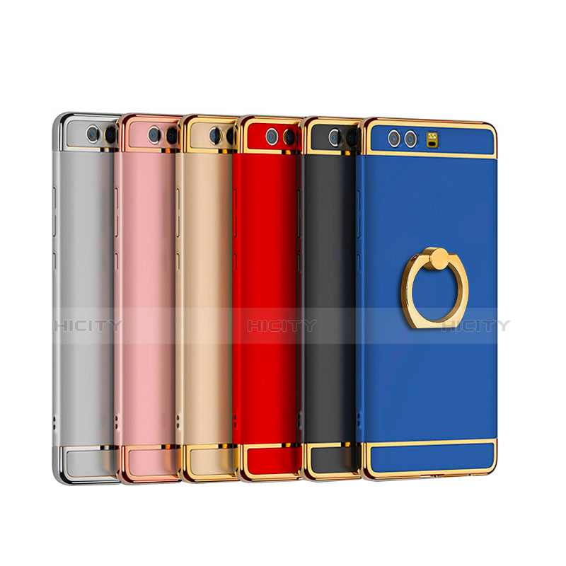 Coque Bumper Luxe Metal et Plastique Etui Housse avec Support Bague Anneau A01 pour Huawei Honor 9 Plus