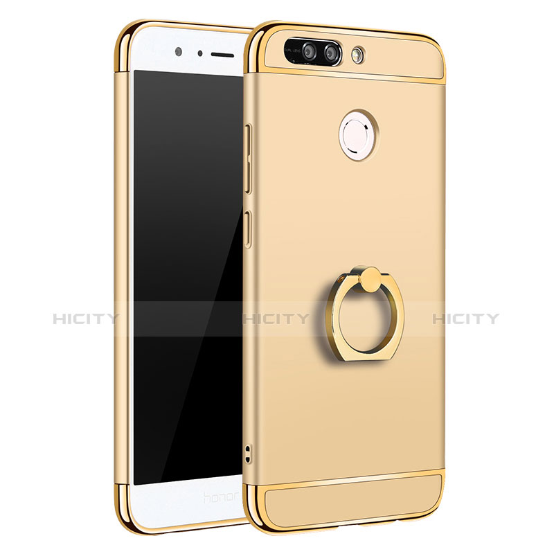 Coque Bumper Luxe Metal et Plastique Etui Housse avec Support Bague Anneau A01 pour Huawei Honor V9 Or Plus