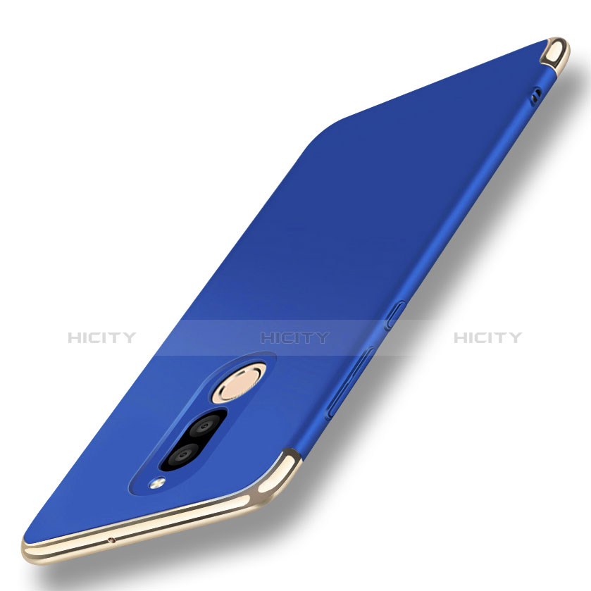 Coque Bumper Luxe Metal et Plastique Etui Housse avec Support Bague Anneau A01 pour Huawei Maimang 6 Bleu Plus