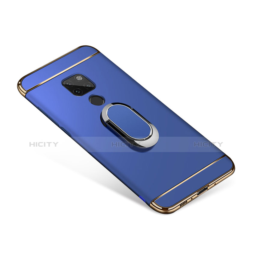 Coque Bumper Luxe Metal et Plastique Etui Housse avec Support Bague Anneau A01 pour Huawei Mate 20 Bleu Plus