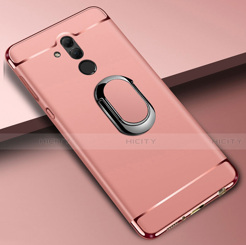 Coque Bumper Luxe Metal et Plastique Etui Housse avec Support Bague Anneau A01 pour Huawei Mate 20 Lite Or Rose Plus