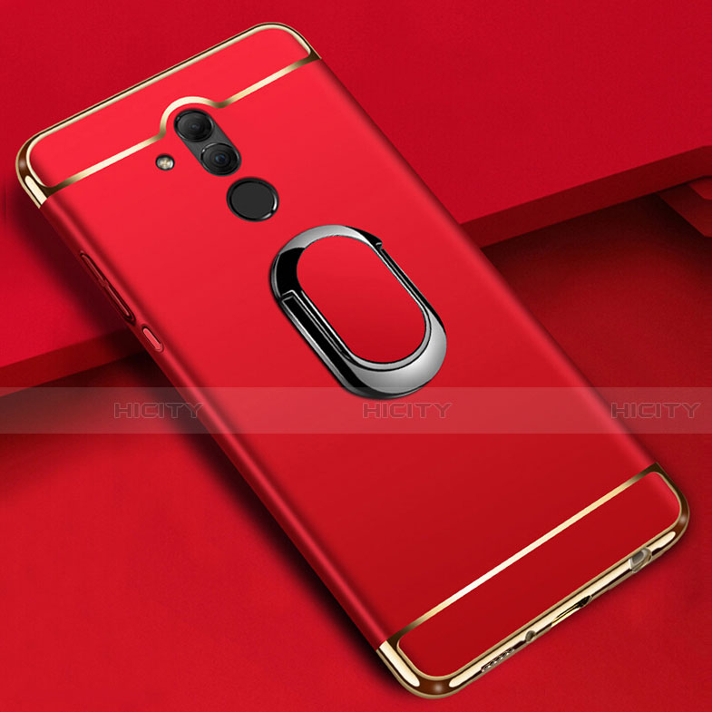 Coque Bumper Luxe Metal et Plastique Etui Housse avec Support Bague Anneau A01 pour Huawei Mate 20 Lite Rouge Plus