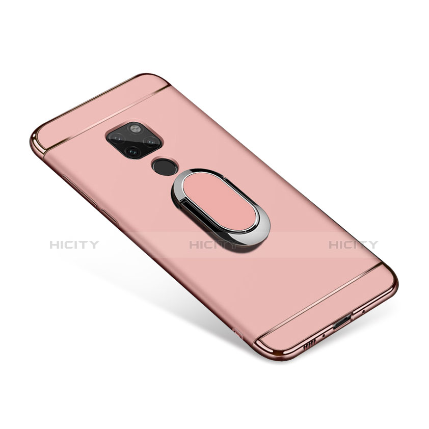 Coque Bumper Luxe Metal et Plastique Etui Housse avec Support Bague Anneau A01 pour Huawei Mate 20 Or Rose Plus