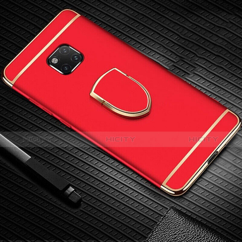 Coque Bumper Luxe Metal et Plastique Etui Housse avec Support Bague Anneau A01 pour Huawei Mate 20 Pro Rouge Plus