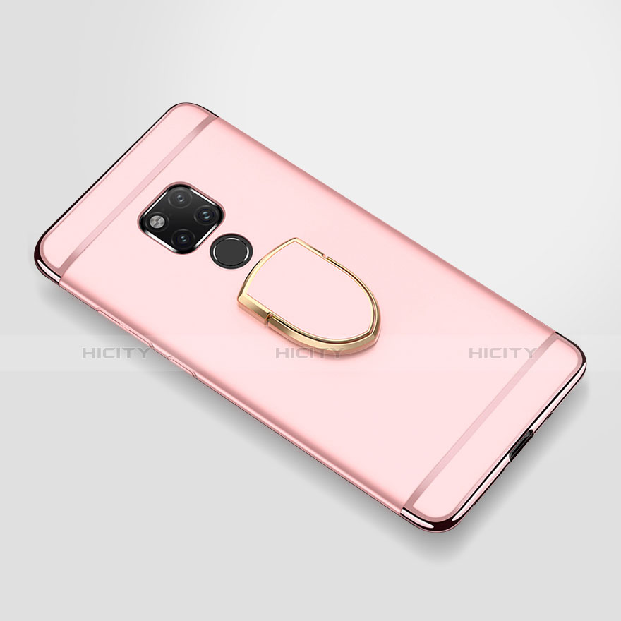 Coque Bumper Luxe Metal et Plastique Etui Housse avec Support Bague Anneau A01 pour Huawei Mate 20 X Or Rose Plus