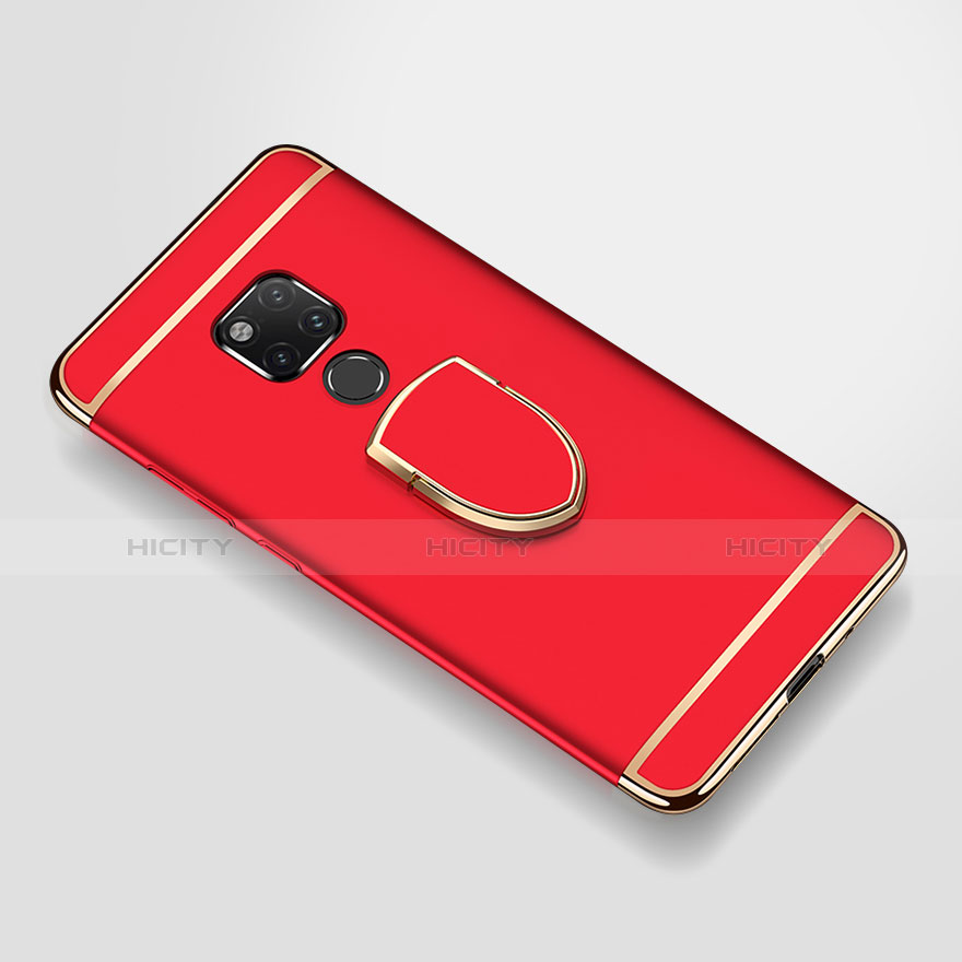 Coque Bumper Luxe Metal et Plastique Etui Housse avec Support Bague Anneau A01 pour Huawei Mate 20 X Rouge Plus