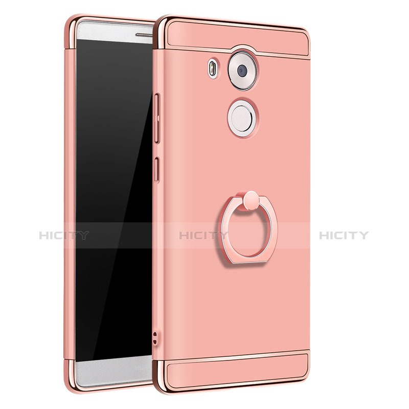 Coque Bumper Luxe Metal et Plastique Etui Housse avec Support Bague Anneau A01 pour Huawei Mate 8 Or Rose Plus